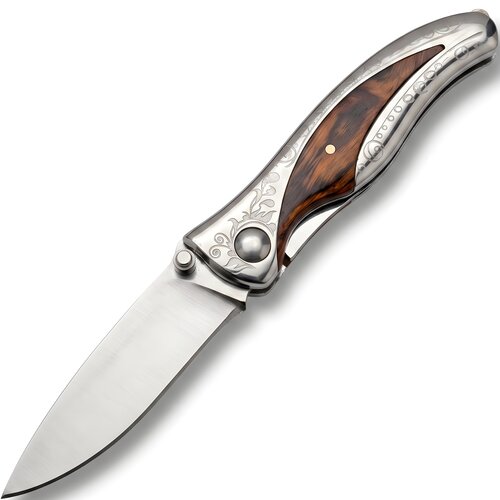 IZMAEL Outdoorov zložljiv nož B3122 - Rjava / Srebrna Slike