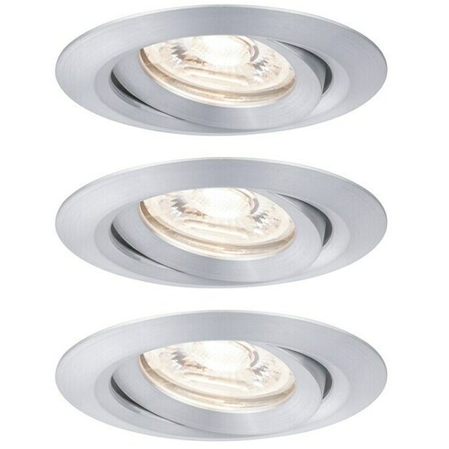 PAULMANN Set ugradbenih LED svjetiljki Nova Mini (12 W, Bru&amp;scaron;eni aluminij, 3 Kom., Topla bijela) Slike