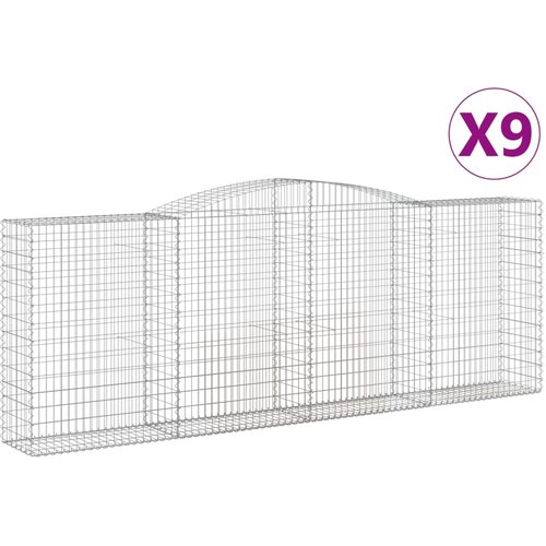  Lučne gabionske ko&amp;scaron;are 9 kom 400x50x140/160cm pocinčano željezo Slike