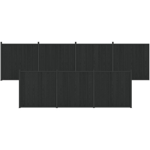vidaXL Panel ograde 7 kom. 1230 x 186 5 cm WPC i aluminij Crna - Crna 1218 x 186 cm Cene
