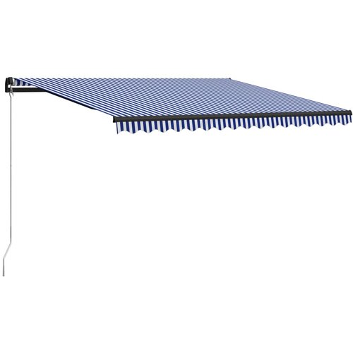 vidaXL ročno zložljiva tenda 450x300 cm modra in bela Cene