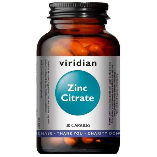 Viridian Nutrition Cink citrat Viridian, 15 mg (30 kapsul)