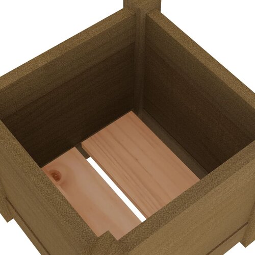 Vrtna sadilica smeđa boja meda 31x31x31 cm od masivne borovine Slike