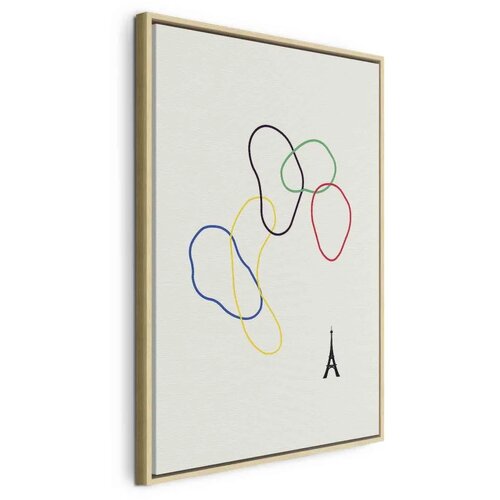  Slika - Colorful Rings - Digital Graphics - Minimalism 80x120 U prirodnom drvenom okviru Cene