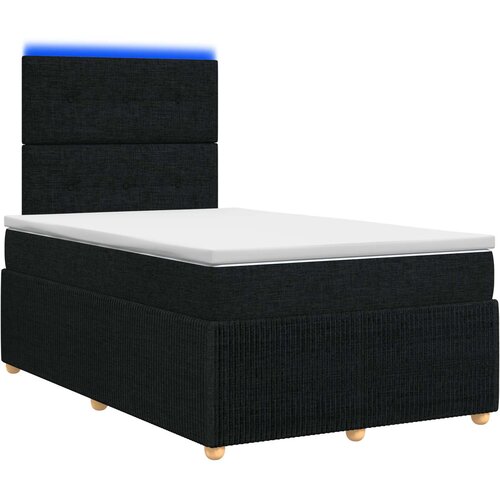  LED okvir za krevet s madracem Crna 120 x 190 cm Tkanina Slike