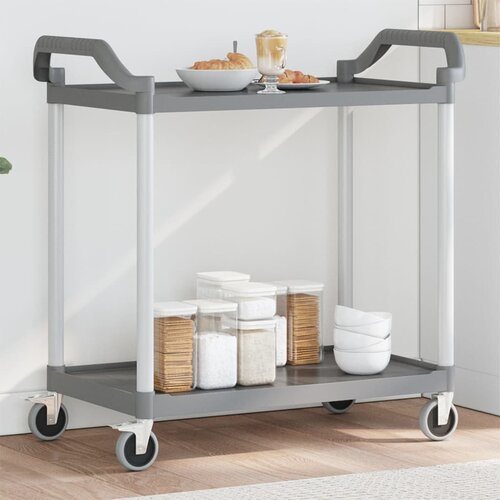 Furnova 2-nadstropni voziček siv 99x50x97 cm aluminij, (21951235) Slike