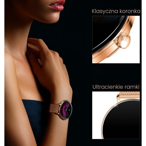 Forever Lucca SB-370 Rose Gold pametni sat 1,43&amp;quot; AMOLED, Bluetooth pozivi, IP68 Slike