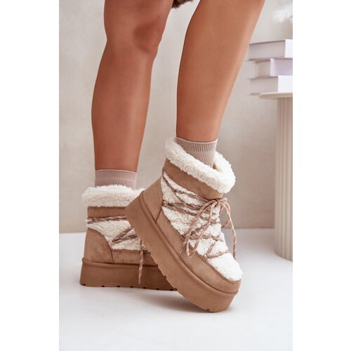 Kesi Platform snow boots with Izathiel beige bindings Cene