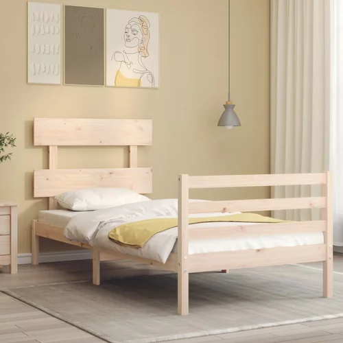 vidaXL Okvir kreveta s uzglavljem 90 x 200 cm od masivnog drva