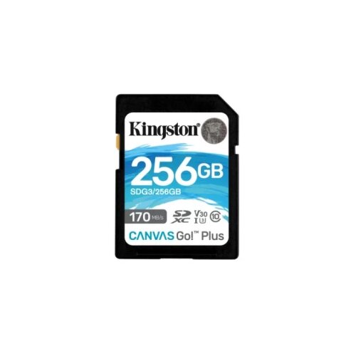 Kingston SD Card 256GB SDG3/256GB class 10 170Mbs/90MBs A2 Slike