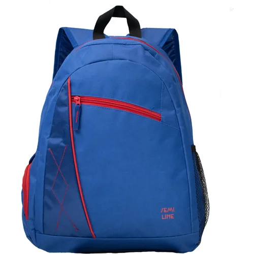 Semiline Unisex's Youth Backpack A3038-6 Navy Blue/Red