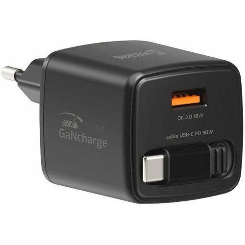 Swissten Polnilec GAN, 1XUSB-A 18W+USB-C kabel, 30W Slike