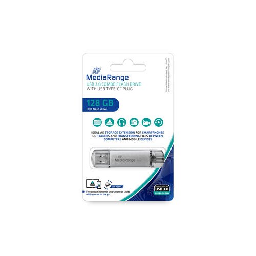 Mediarange Germany USB FLASH MEMORIJE 128GB/3.0/COMBO SA USB TYPE-C PLUG/MR938 Cene