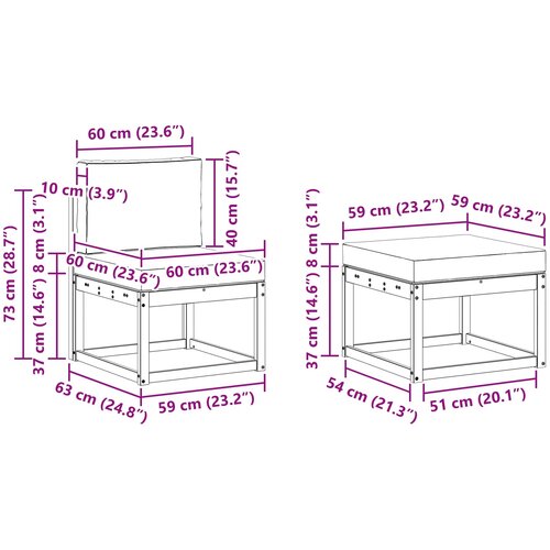  Set vanjskih sofa s jastukom 4 pcs Prirodna i antracit Slike