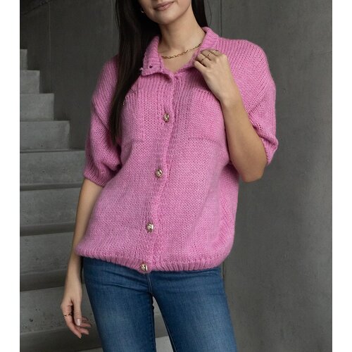 Gemre Soft dark pink short-sleeve sweater Shela Cene