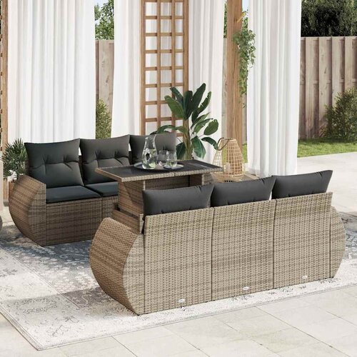 vidaXL 7-dijelni set vrtnih sofa sivi od poliratana Cijene