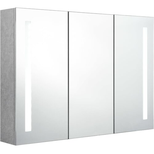  LED kupaonski ormarić s ogledalom siva boja betona 89x14x62 cm Slike