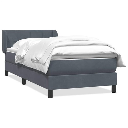 Box spring krevet s madracem tamnosivi 80 x 220 cm bar&amp;scaron;unasti Slike