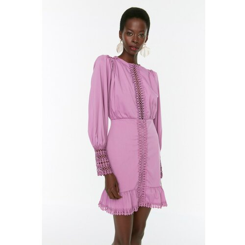 Trendyol Lilac Accessory Detailed Poplin Dress Slike