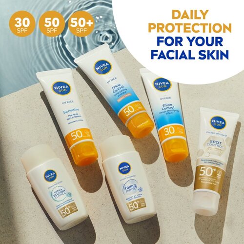 Nivea SUN Invisible Daily Fluid lahki za&amp;scaron;čitni fluid SPF 50+ 40 ml Slike