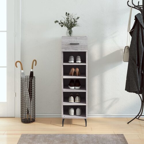 The Living Store Omarica za čevlje siva sonoma 30x35x105 cm inženirski les - Omarica Za Čevlje, (21429114) Slike