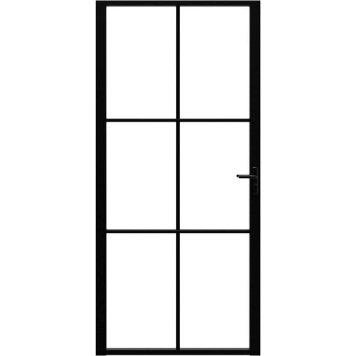  vrata od stakla ESG i aluminija 93 x 201 5 cm crna Slike