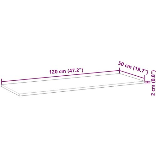 vidaXL Stolna ploča 120x50x2 cm pravokutna od masivnog drva bagrema Uljni premaz 120 x 50 x 2 cm 1 Cijene