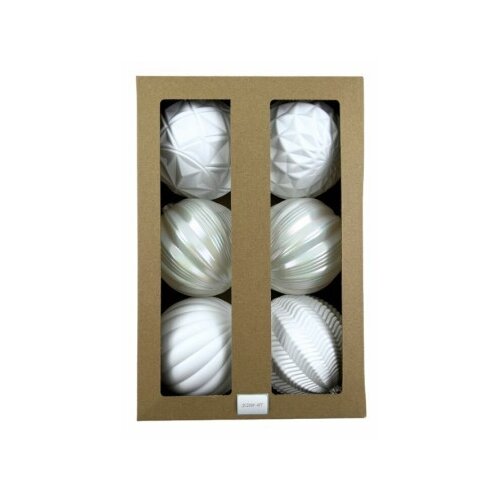 Novogodisnji ukras kugla 12cm bela 6pcs jc23sp-477 ( 42/71603 ) Slike