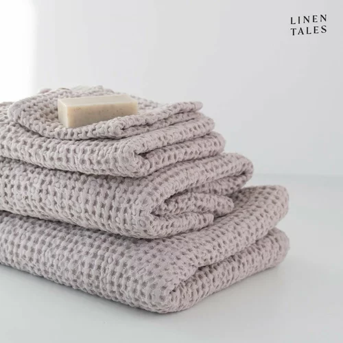 Linen Tales Svetlo rožnati komplet brisač 3 ks Honeycomb – Linen Tales