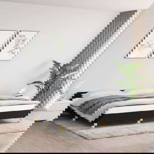  Za krevet s uzglavljem crni 180 x 200 cm od tkanine Slike