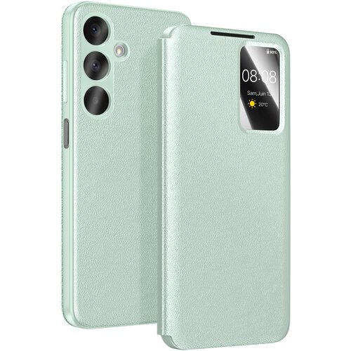 AVIZAR Ovitek za Galaxy A37 z oknom Smart View in držalom za kartice, Zelena, (5000190649) Cene
