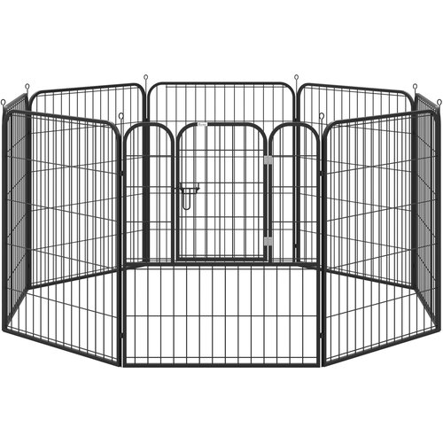 PawHut ograja za pse in mladiče, kovinska in jeklena modularna notranja in zunanja ograja za pse, 8 panelov 79x100cm, (20756740) Cene