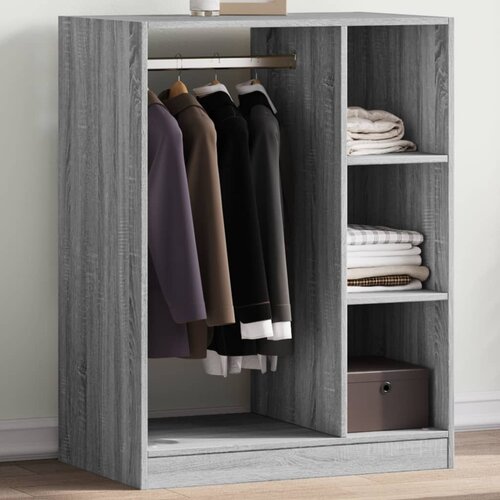 vidaXL Garderobna omara dimljeni hrast 77x48x102 cm inženirski les Cene