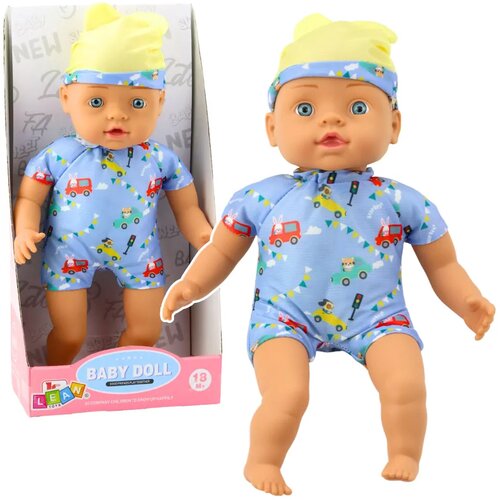 Lean Toys Punčka v modrih oblačilih in s klobukom Cene