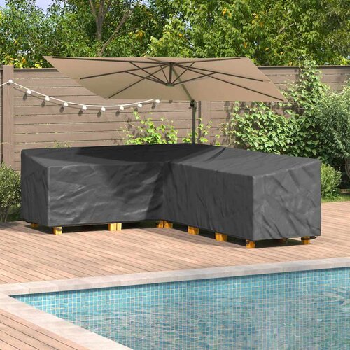 VidaXL Pokrov za vanjski namje&amp;scaron;taj Crna 286 x 222 x 80 cm 210D tkanina Slike
