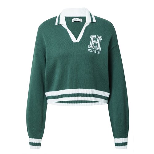 Hollister Pulover &amp;#039;APAC&amp;#039; temno zelena / bela Slike