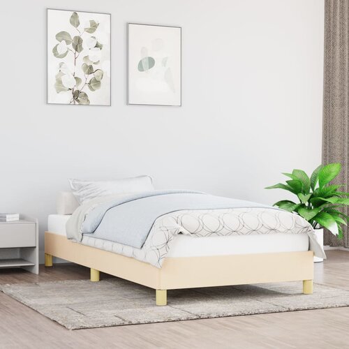  Okvir za krevet bez madraca krem 100 x 200 cm od tkanine Cene