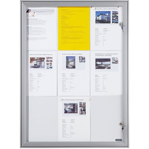 eurokraft pro Vitrina s krilnimi vrati, zunanje mere ŠxVxG 742 x 1005 x 33 mm, kovinska zadnja stena Cene