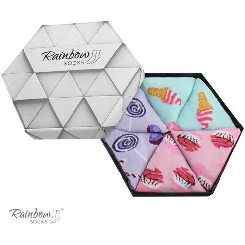 ZOOKSY/RAINBOW SOCKS Rainbow Socks Sweets In A Box Of 3 Pairs Cene