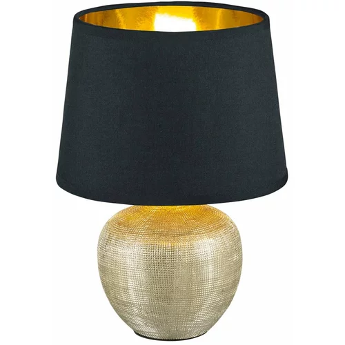 Tri O Crna stolna svjetiljka od keramike i tkanine Luxor, visina 26 cm