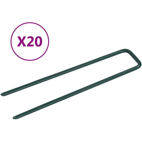 vidaXL Žeblji za umetno travo 20 kosov U-oblike železo, (20817067)