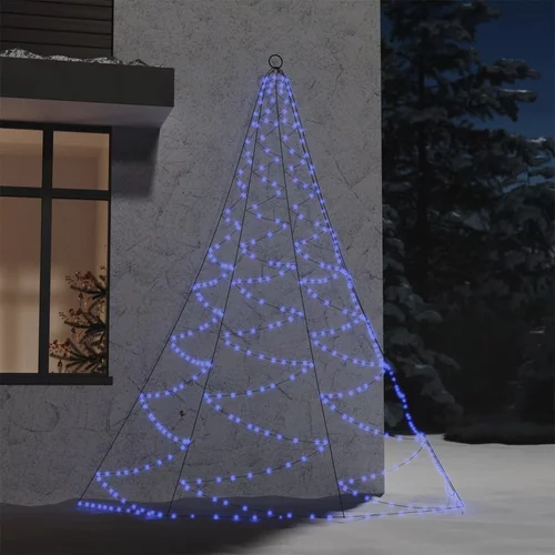 vidaXL stensko drevesce 260 LED lučk modre barve 3 m notranje zunanje