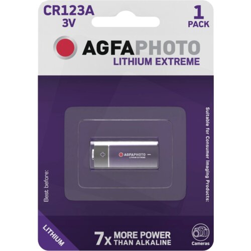 Agfa Baterija litijumska CR123A, 3V, blister 1 komad &amp;ndash; CR123A B1 Slike