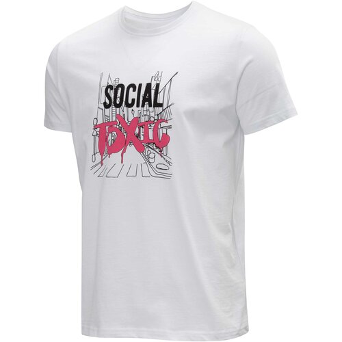 BRILLE Muška majica kratkih rukava Social Toxic, Bela Slike