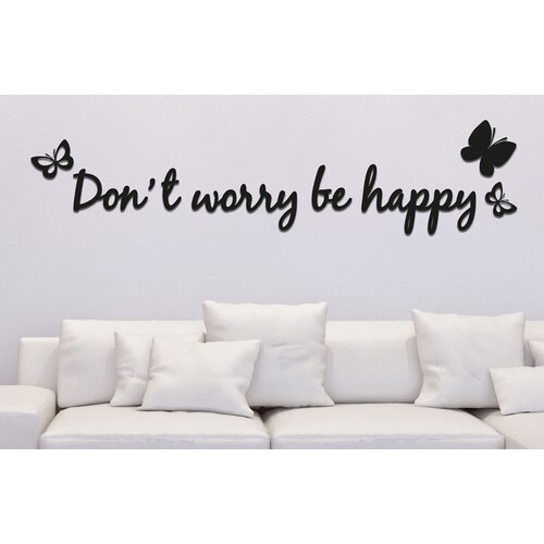 Happy Zidna naljepnica (Be happy, Starinski siva, 28,5 x 14 cm, 1-dij.) Cijene