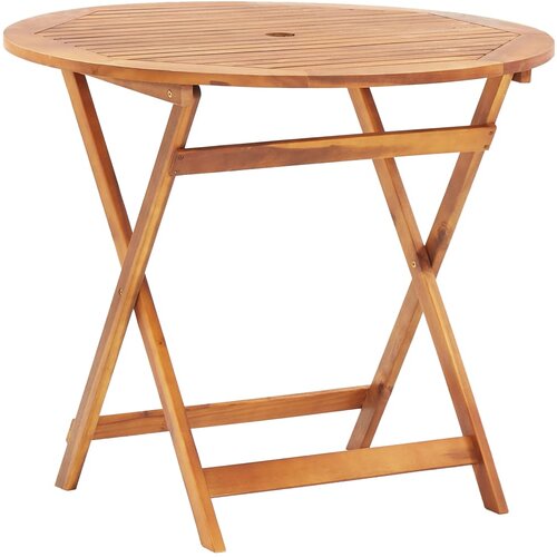 VidaXL Sklopivi vrtni stol od masivnog bagremovog drva 90 x 75 cm Slike