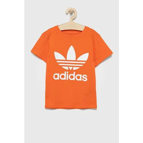 Adidas Majica adicolor Trefoil HK2907 Oranžna Regular Fit