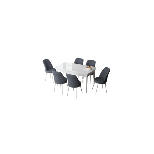 Hanah home set trpezarijski sto i 6 stolica zen white fume Cene