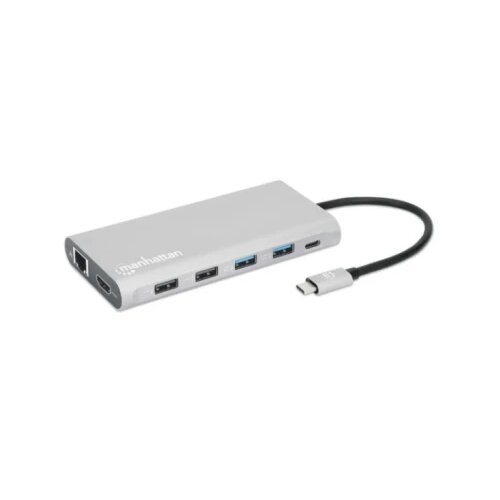 Manhattan Docking station 130660 12in1 USB-C - 3xHDMI/4xUSB/LAN/CR/PD 100W Cene