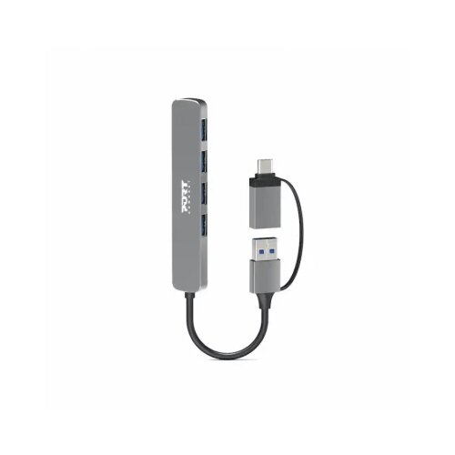 Port Designs HUB USB-C / USB-A vers 4 ports USB-A 3.0 5Gbps Slim Cene